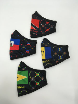 Stylish face masks with nation flags.
